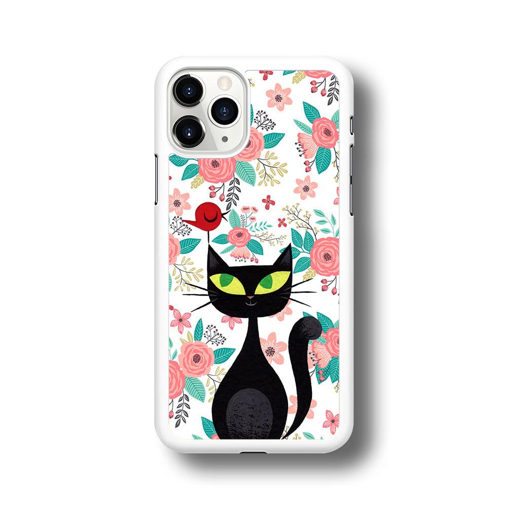 Cat, Flower and Bird iPhone 11 Pro Max Case-Oxvistore