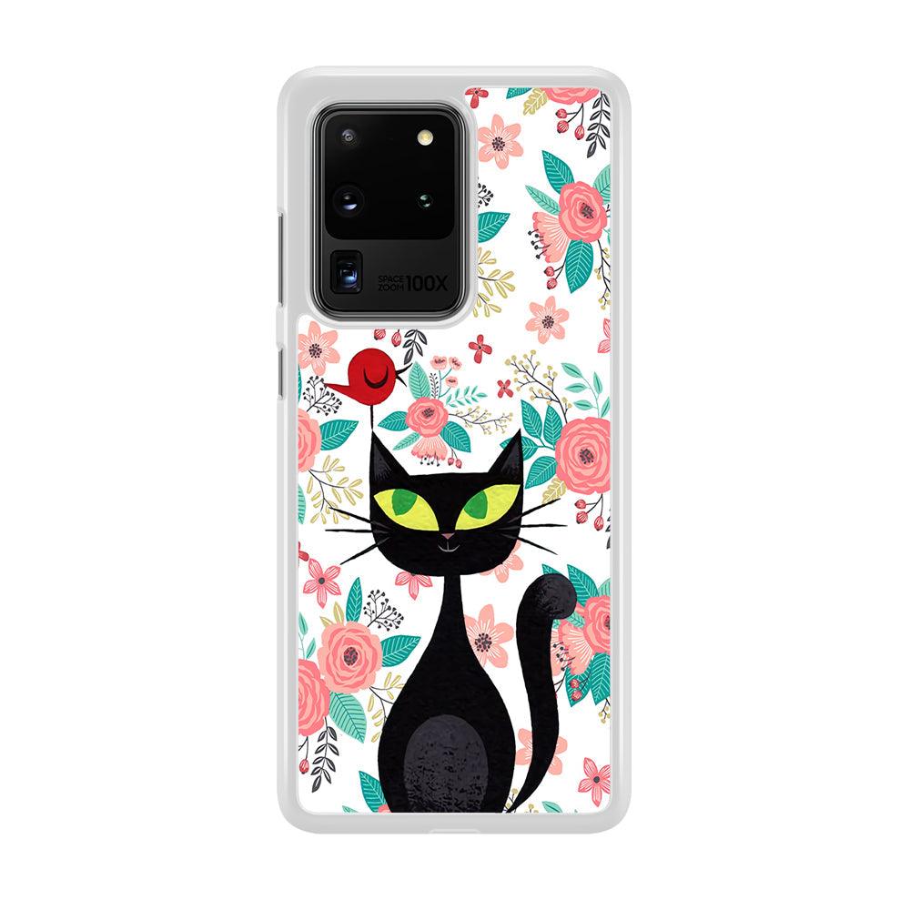 Cat, Flower and Bird Samsung Galaxy S20 Ultra Case-Oxvistore