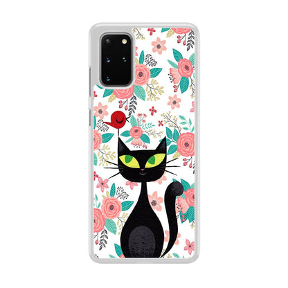 Cat, Flower and Bird Samsung Galaxy S20 Plus Case-Oxvistore