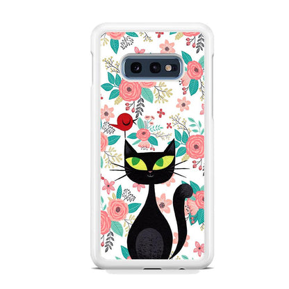 Cat, Flower and Bird Samsung Galaxy S10E Case-Oxvistore