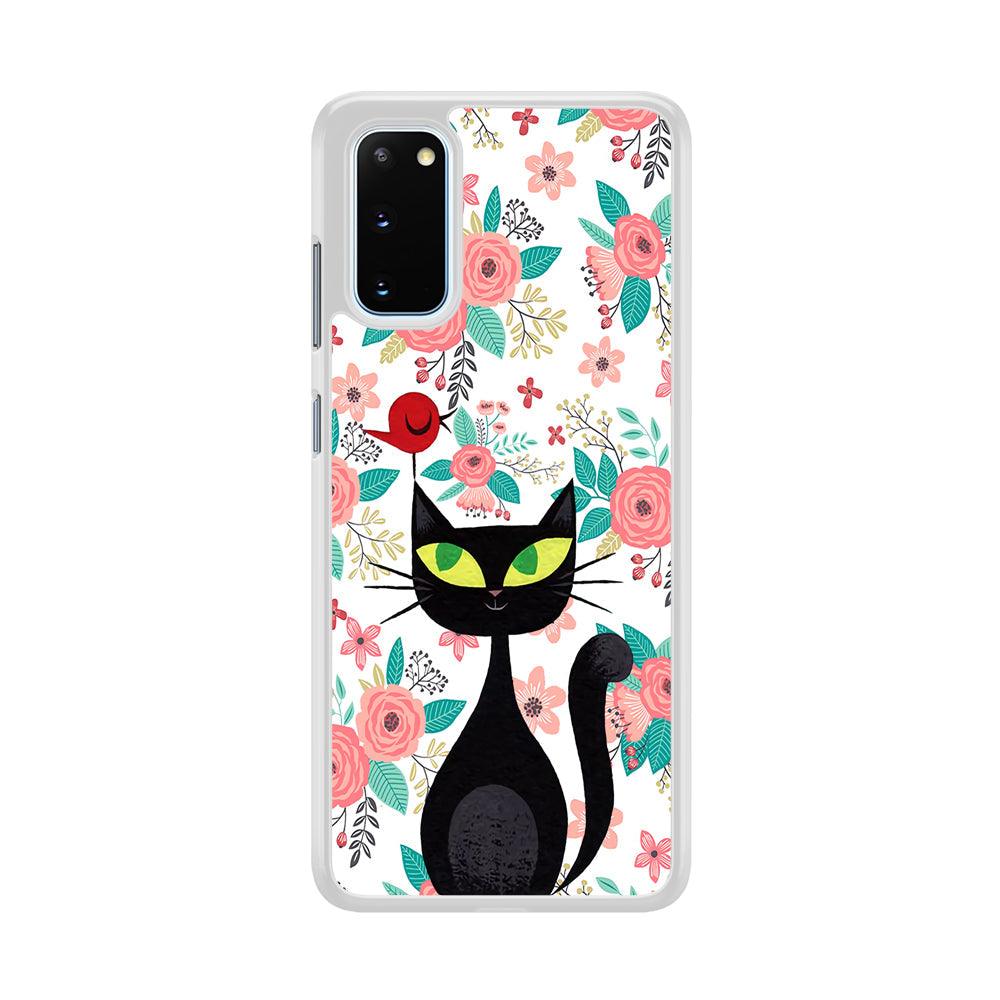 Cat, Flower and Bird Samsung Galaxy S20 Case-Oxvistore