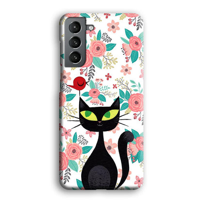 Cat, Flower and Bird Samsung Galaxy S21 Plus Case-Oxvistore