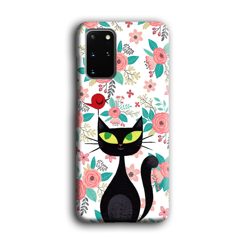 Cat, Flower and Bird Samsung Galaxy S20 Plus Case-Oxvistore