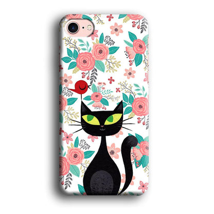 Cat, Flower and Bird iPhone 8 Case-Oxvistore