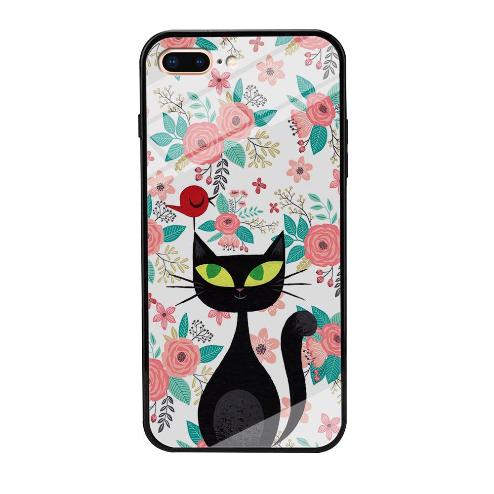 Cat, Flower and Bird iPhone 7 Plus Case-Oxvistore