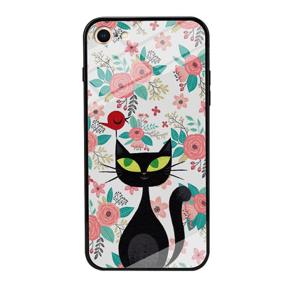 Cat, Flower and Bird iPhone 8 Case-Oxvistore