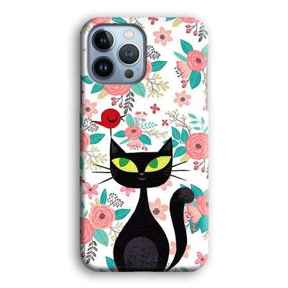 Cat, Flower and Bird iPhone 13 Pro Case-Oxvistore