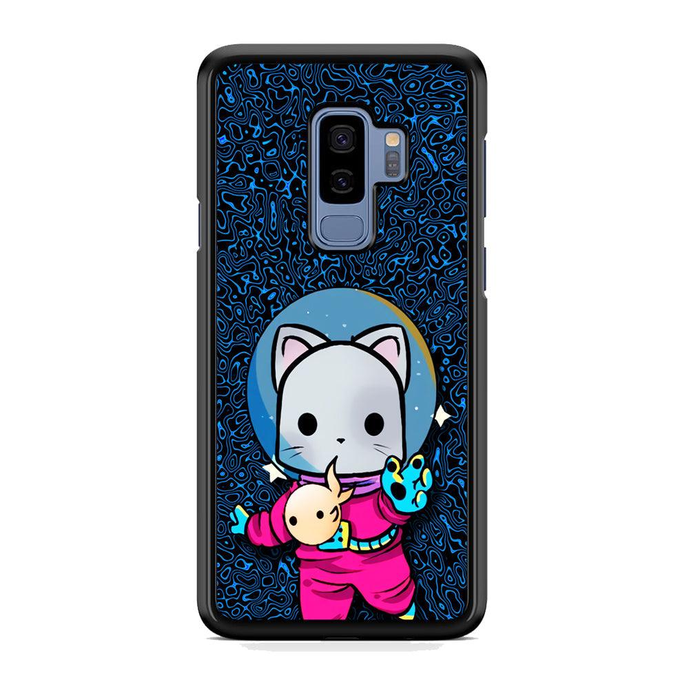 Cat Suit for Space Samsung Galaxy S9 Plus Case-Rubber Black (2D Case)-Oxvistore