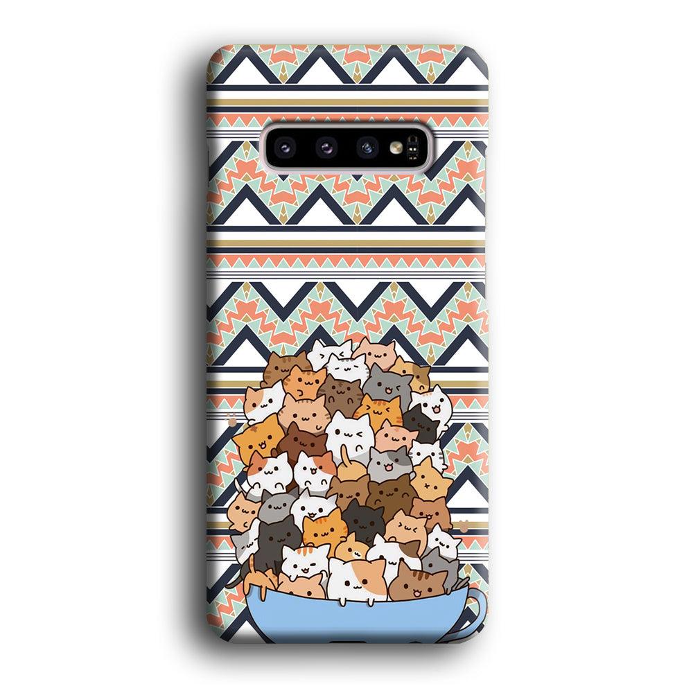 Cat a Cup of Festivity Samsung Galaxy S10 Case-Oxvistore