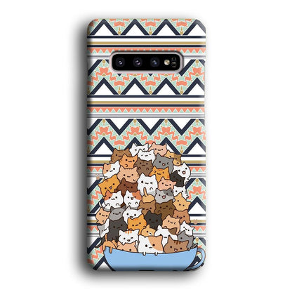 Cat a Cup of Festivity Samsung Galaxy S10 Case-Oxvistore