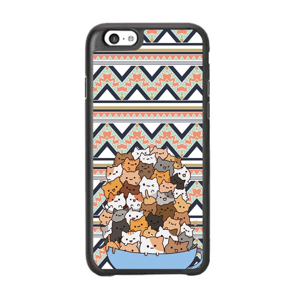 Cat a Cup of Festivity iPhone 6 Plus | 6s Plus Case-Rubber Black (2D Case)-Oxvistore