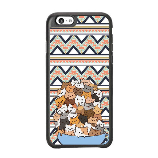 Cat a Cup of Festivity iPhone 6 Plus | 6s Plus Case-Rubber Black (2D Case)-Oxvistore