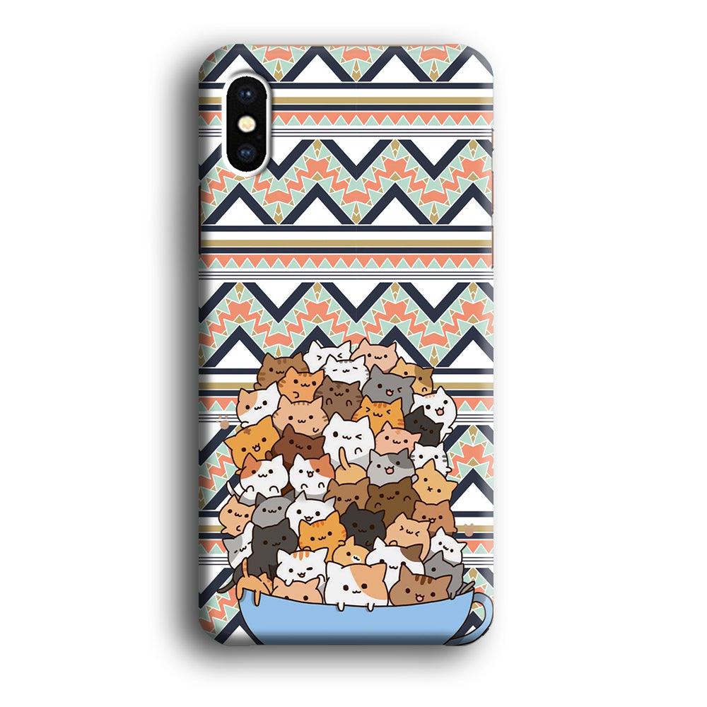 Cat a Cup of Festivity iPhone X Case-Oxvistore