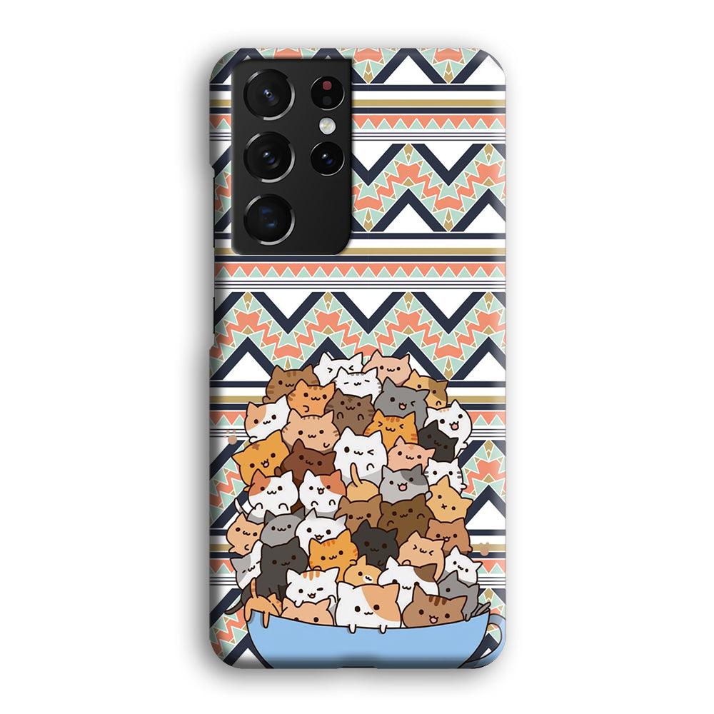 Cat a Cup of Festivity Samsung Galaxy S21 Ultra Case-Oxvistore