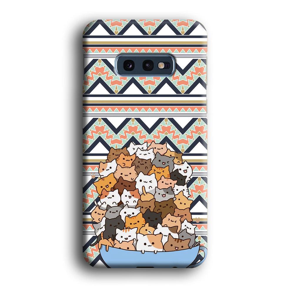 Cat a Cup of Festivity Samsung Galaxy S10E Case-Oxvistore