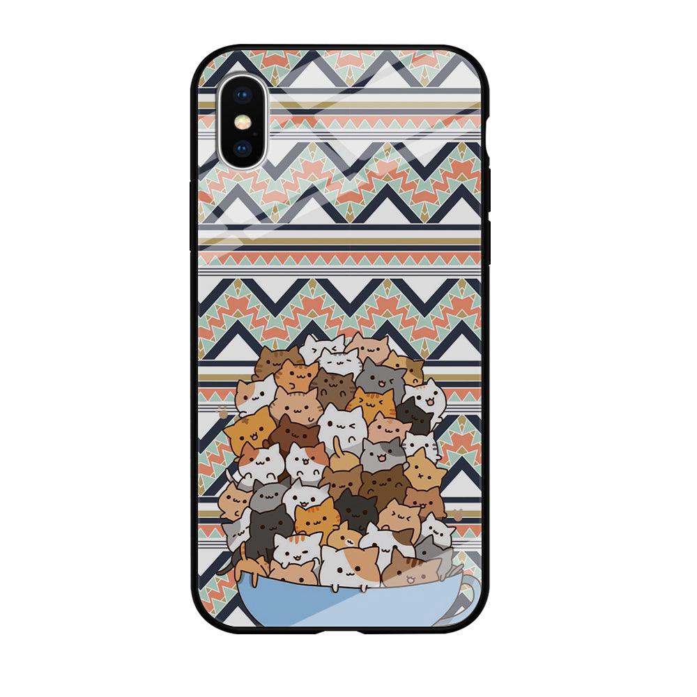 Cat a Cup of Festivity iPhone X Case-Oxvistore