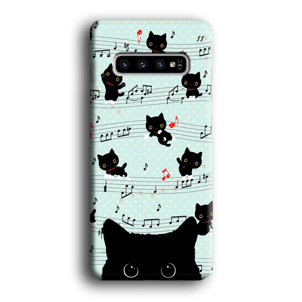 Cat in Black Samsung Galaxy S10 Case-Oxvistore