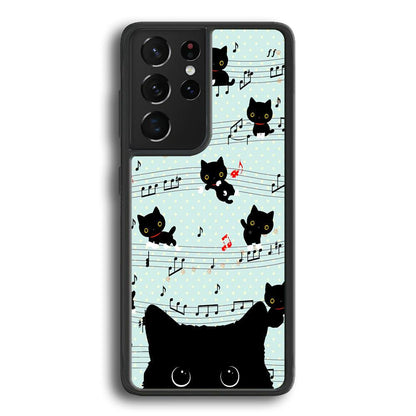 Cat in Black Samsung Galaxy S21 Ultra Case-Oxvistore