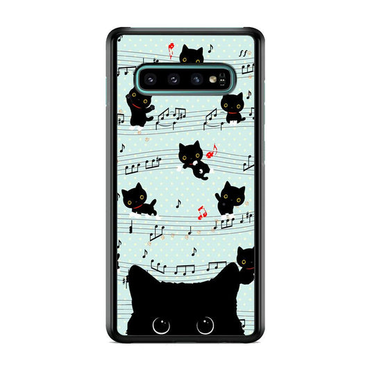 Cat in Black Samsung Galaxy S10 Plus Case-Oxvistore