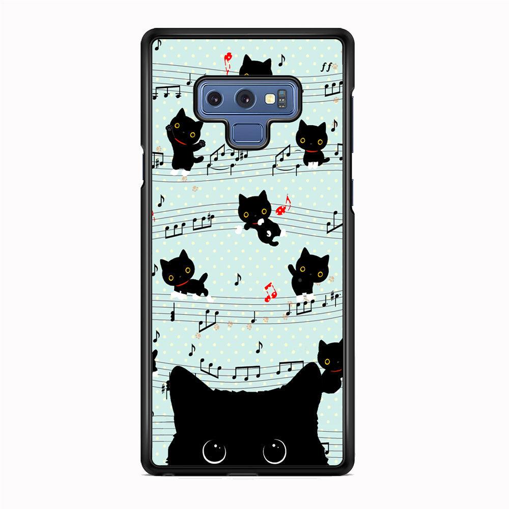 Cat in Black Samsung Galaxy Note 9 Case-Rubber Black (2D Case)-Oxvistore