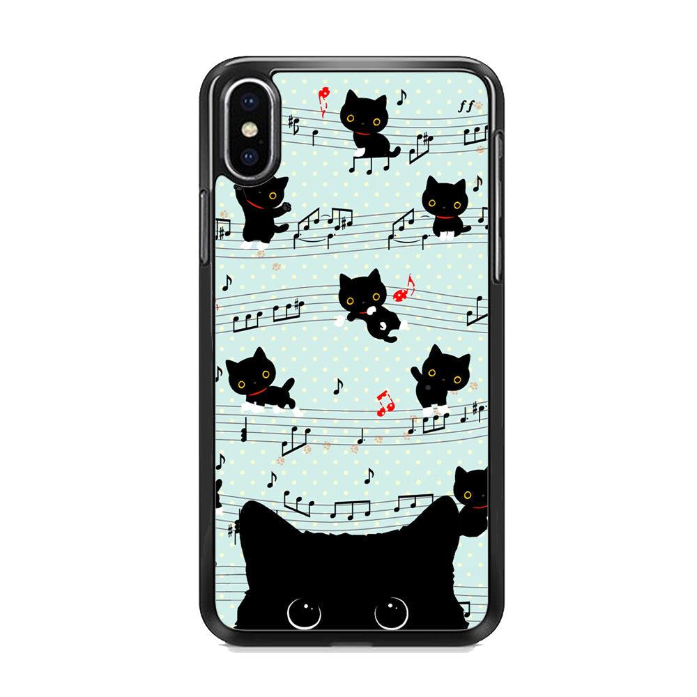 Cat in Black iPhone X Case-Oxvistore