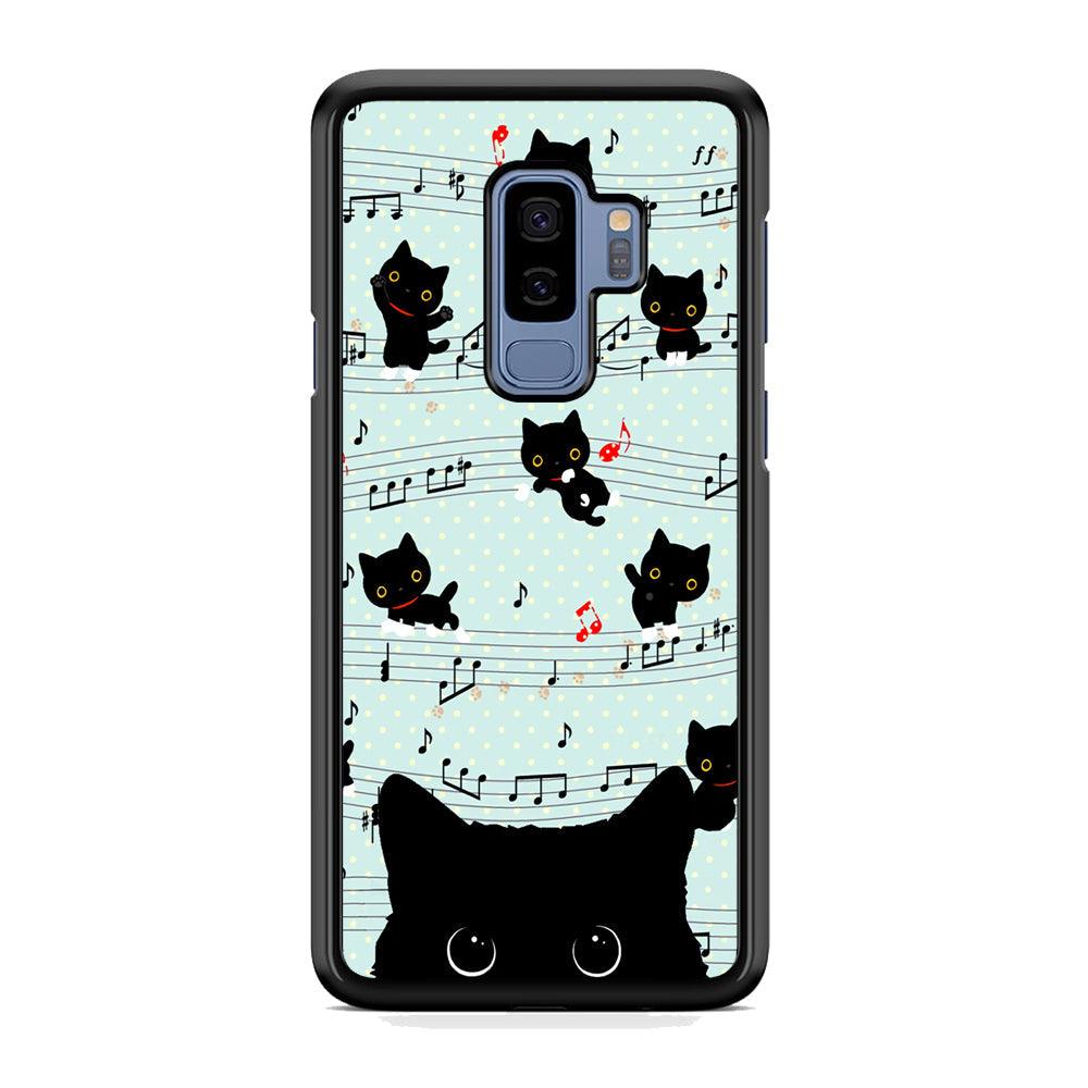 Cat in Black Samsung Galaxy S9 Plus Case-Rubber Black (2D Case)-Oxvistore