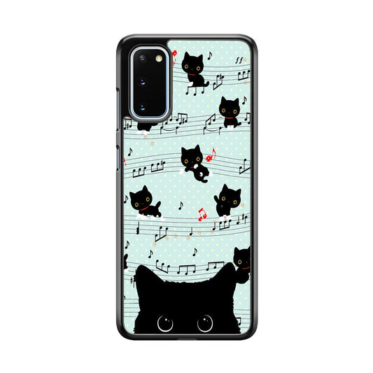 Cat in Black Samsung Galaxy S20 Case-Oxvistore