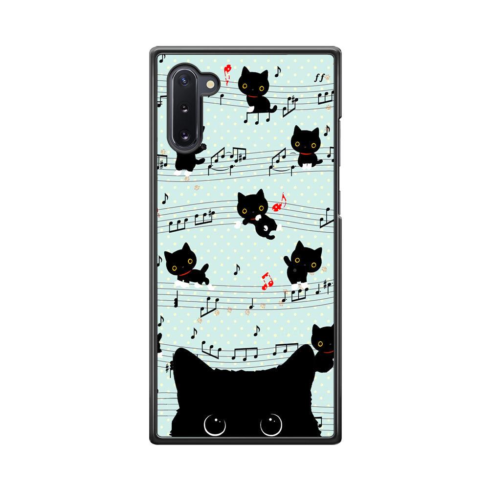 Cat in Black Samsung Galaxy Note 10 Case-Rubber Black (2D Case)-Oxvistore