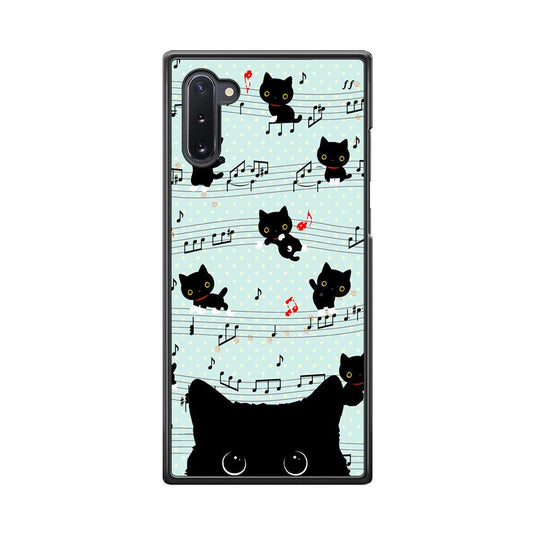 Cat in Black Samsung Galaxy Note 10 Case-Rubber Black (2D Case)-Oxvistore