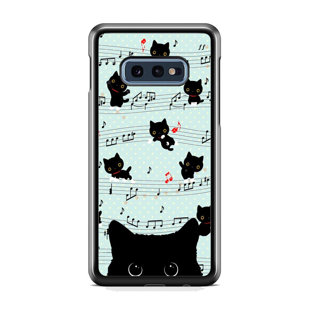 Cat in Black Samsung Galaxy S10E Case-Oxvistore