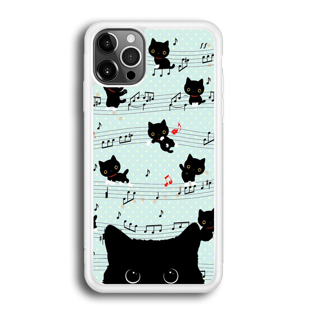 Cat in Black iPhone 12 Pro Case-Oxvistore