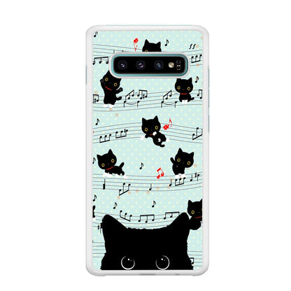 Cat in Black Samsung Galaxy S10 Plus Case-Oxvistore