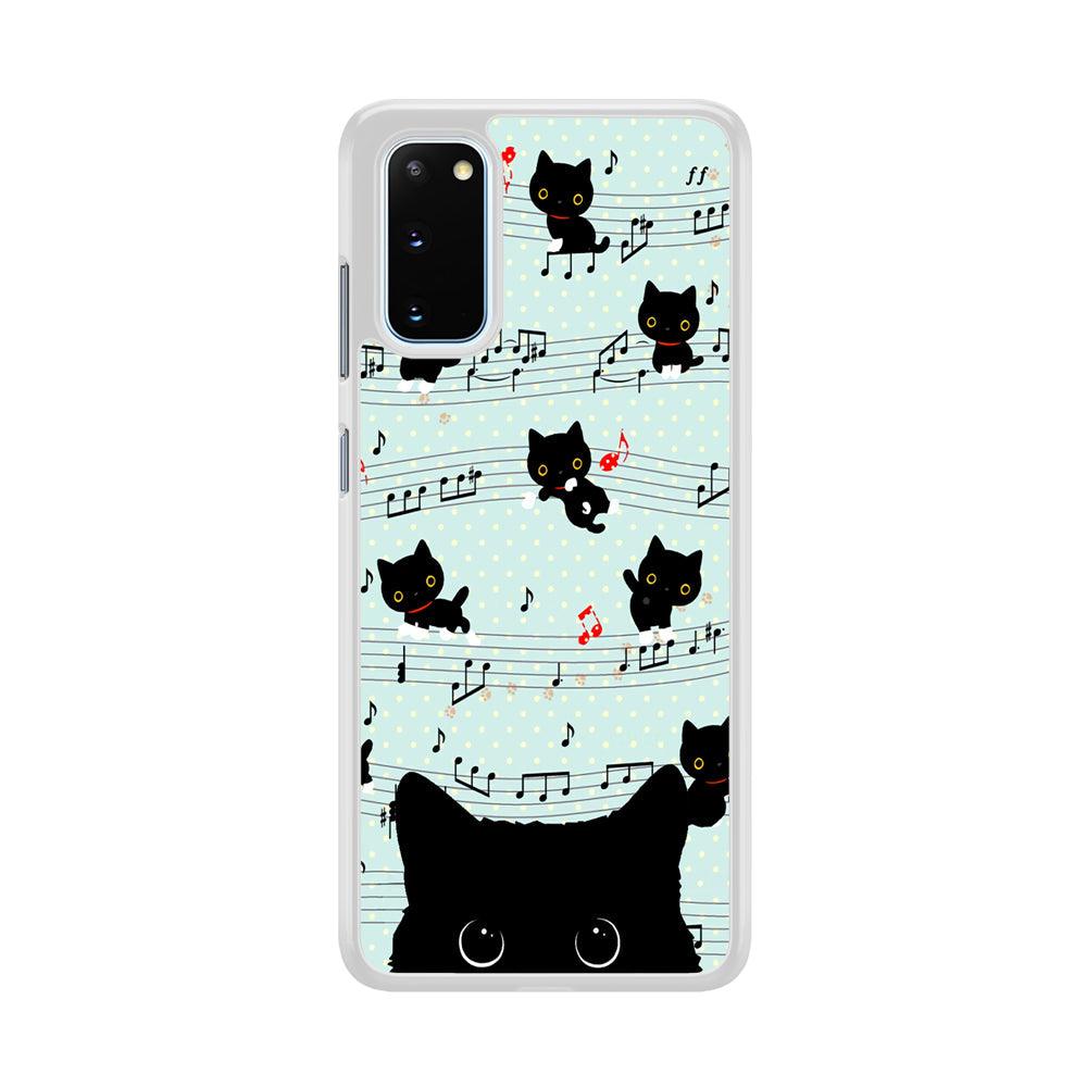 Cat in Black Samsung Galaxy S20 Case-Oxvistore