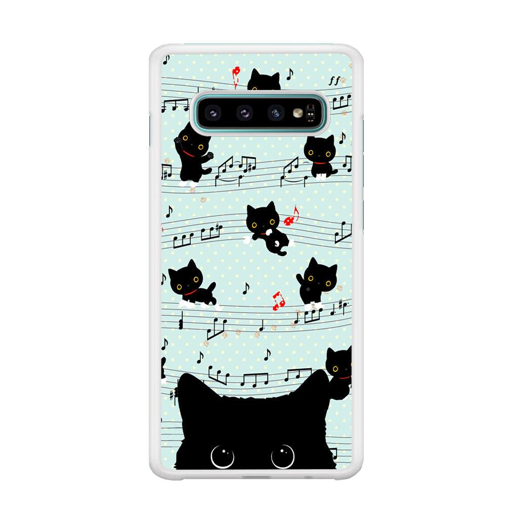 Cat in Black Samsung Galaxy S10 Case-Oxvistore