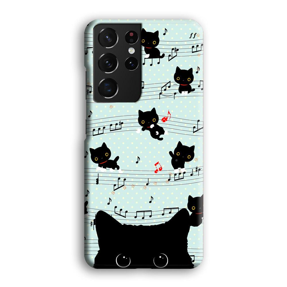 Cat in Black Samsung Galaxy S21 Ultra Case-Oxvistore