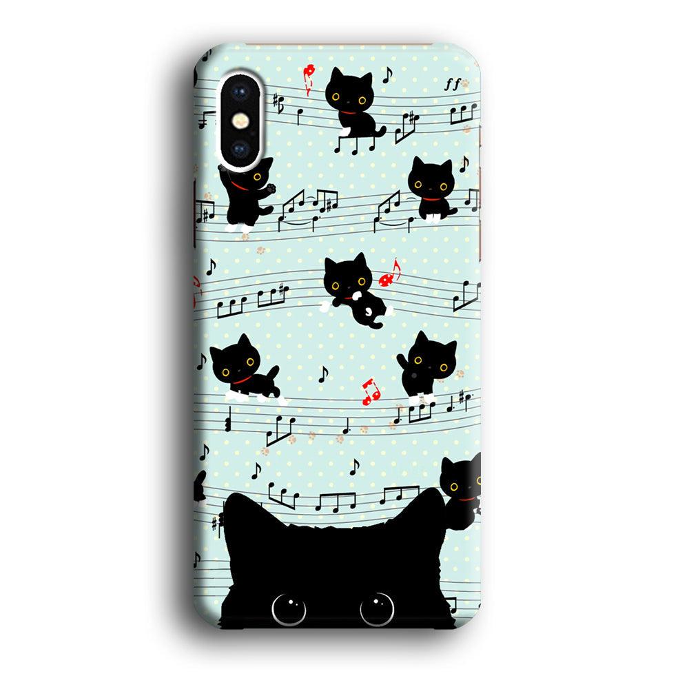 Cat in Black iPhone X Case-Oxvistore