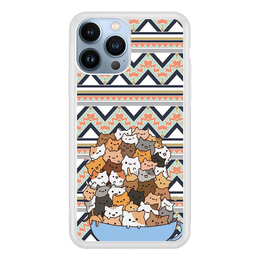 Cat a Cup of Festivity iPhone 14 Pro Case-Oxvistore