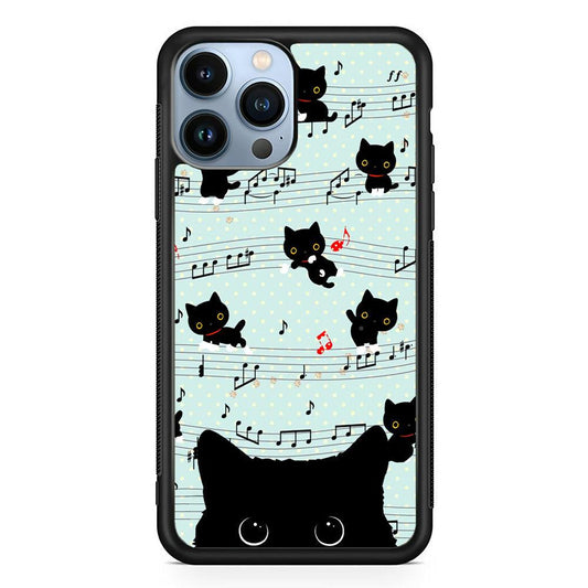 Cat in Black iPhone 13 Pro Max Case-Rubber Black (2D Case)-Oxvistore