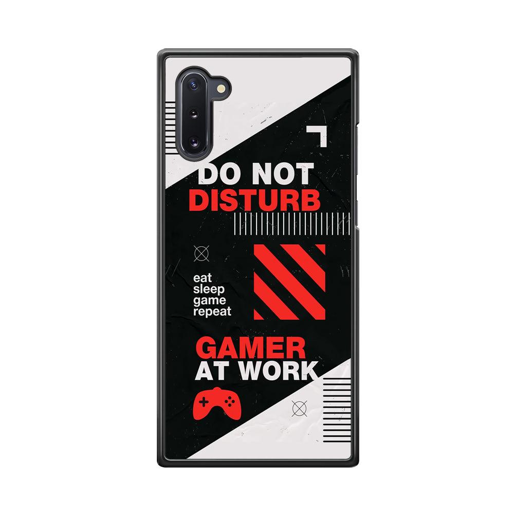 Caution and Do Not Disturb Samsung Galaxy Note 10 Case-Rubber White (2D Case)-Oxvistore