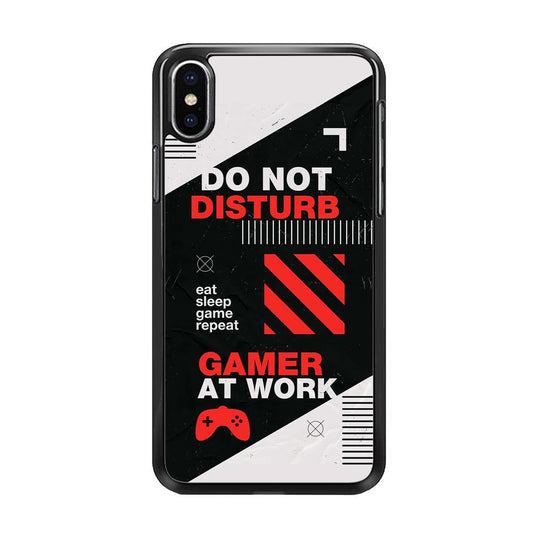 Caution and Do Not Disturb iPhone XS Case-Rubber Black (2D Case)-Oxvistore