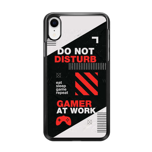 Caution and Do Not Disturb iPhone XR Case-Rubber Black (2D Case)-Oxvistore
