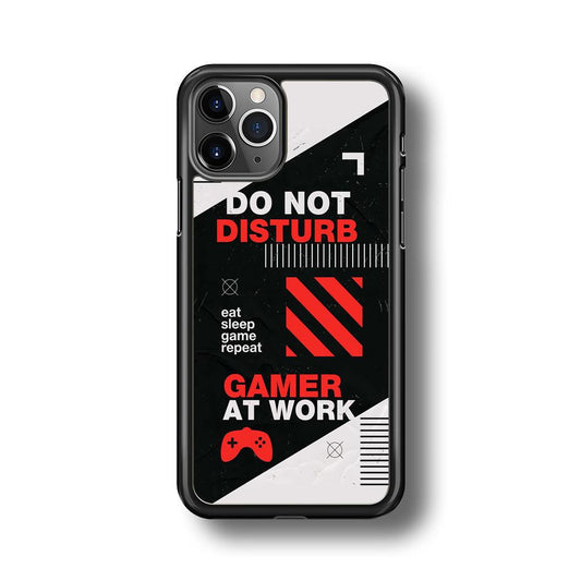 Caution and Do Not Disturb iPhone 11 Pro Case-Rubber White (2D Case)-Oxvistore