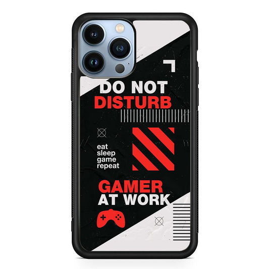 Caution and Do Not Disturb iPhone 15 Pro Max Case-Rubber White (2D Case)-Oxvistore