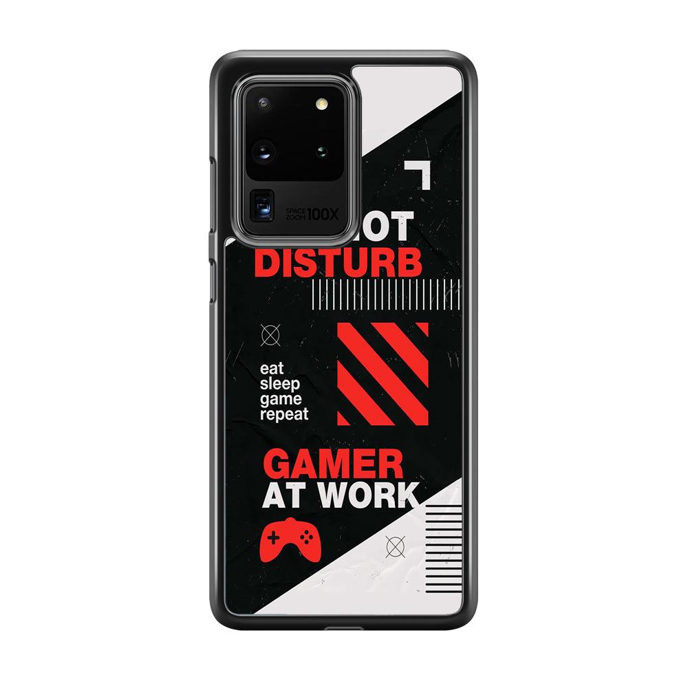 Caution and Do Not Disturb Samsung Galaxy S20 Ultra Case-Rubber White (2D Case)-Oxvistore
