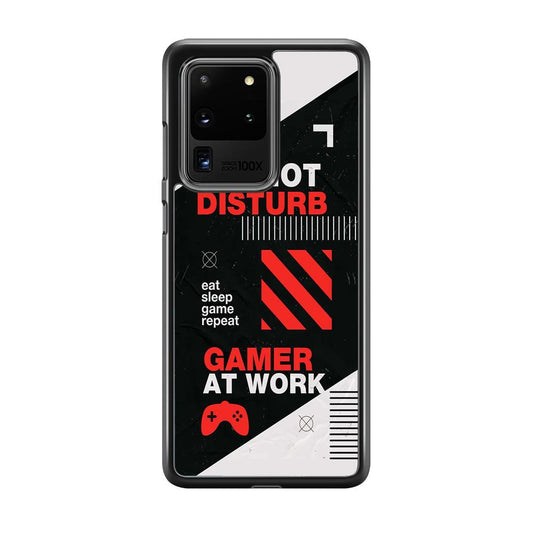 Caution and Do Not Disturb Samsung Galaxy S20 Ultra Case-Rubber White (2D Case)-Oxvistore