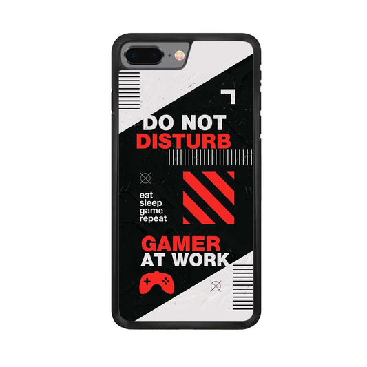 Caution and Do Not Disturb iPhone 8 Plus Case-Rubber Black (2D Case)-Oxvistore