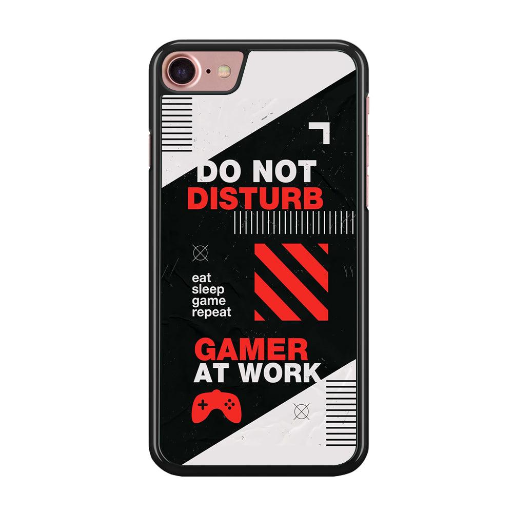 Caution and Do Not Disturb iPhone 7 Case-Rubber Black (2D Case)-Oxvistore