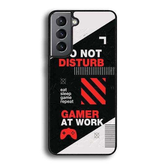 Caution and Do Not Disturb Samsung Galaxy S24 Case-Rubber White (2D Case)-Oxvistore