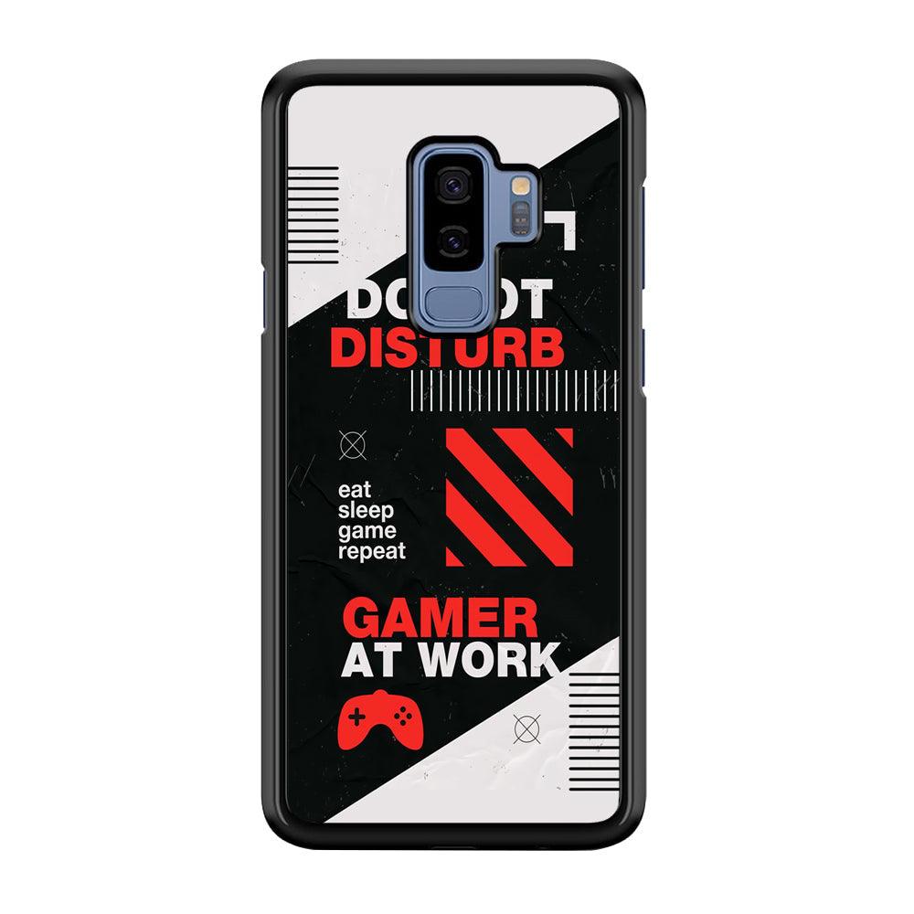 Caution and Do Not Disturb Samsung Galaxy S9 Plus Case-Rubber Black (2D Case)-Oxvistore
