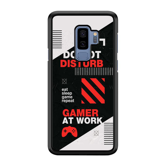 Caution and Do Not Disturb Samsung Galaxy S9 Plus Case-Rubber Black (2D Case)-Oxvistore